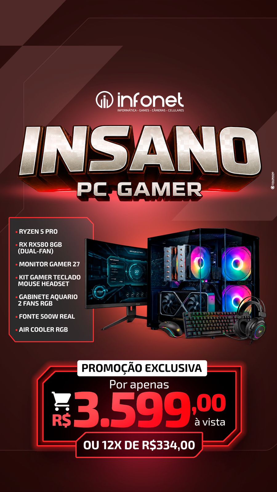 PC GAMER COMPLETO RX 580 8GB